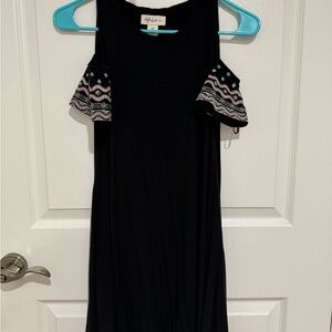 Style & Co. Black Cold Shoulder Mini Dress